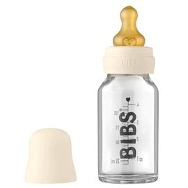 Бутылочка BIBS Ivory, стеклянная, антиколиковая, с латексной соской 0+ мес., 110 мл