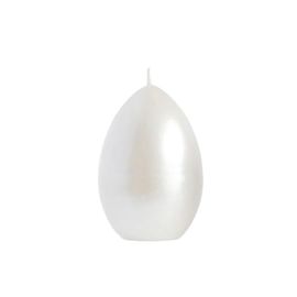 Декоративная свеча в форме яйца DS06001, опал, белая, 320 гр