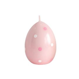 Декоративная свеча в форме яйца DS05967, В горошек, розовый, 320 гр