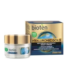 Crema de noapte BIOTEN Hyaluronic Gold, anti-imbatranire, 50 ml
