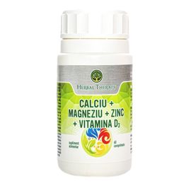 Calciu + Magneziu + Zinc + Vitamina D3, №60