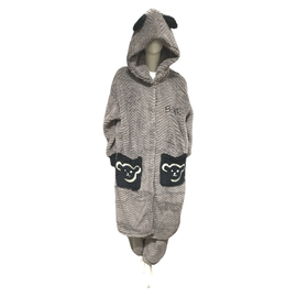 Пижама Медведь, серая, с карманами, PA004, 108 см