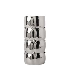 Vaza argintie cu nasturi 23 cm, ceramica