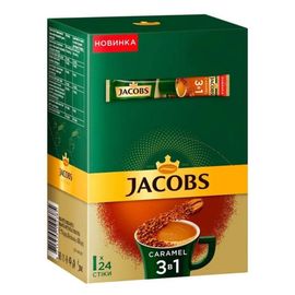 Кофе JACOBS Caramel 3 в 1, растворимый, 24 стика, 360 г