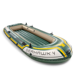 Barca gonflabila INTEX Seahawk 4, cu vasle si pompa, 351 x 145 x 48 cm, pana la 480 kg