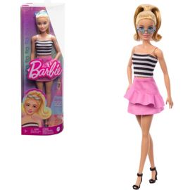 Кукла Barbie MATTEL Модница в полосатом топе и розовой юбке