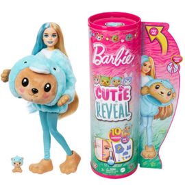 Papusa Barbie MATTEL Cutie Reveal, ursulet in costum de delfin de plus