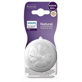 Tetina AVENT Natural Response, din silicon, 6+ luni, 2 buc