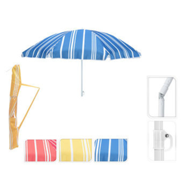 Umbrela de soare Probeach, cu dungi, pliata, 8 spite, D 180 cm
