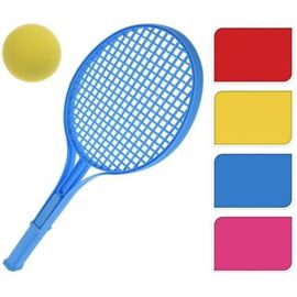 Set tenis pentru copii, palete cu maner 54 cm si minge, plastic