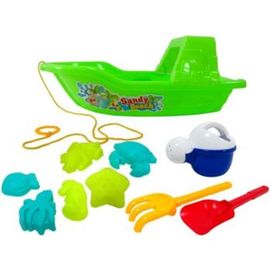 Набор игрушек для песка, в лодке, 10ед, 33cm