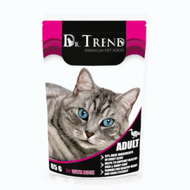 Влажный корм DR.TREND, для взрослых кошек, с уткой, 85 г