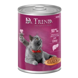 Hrana umeda DR.TREND, pentru pisici adulte sterilizate, cu ficat in sos, 400 g