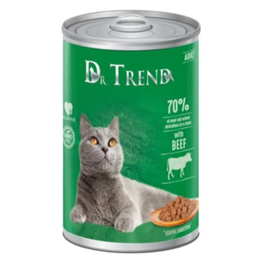 Влажный корм DR.TREND, для взрослых кошек, с говядиной в соусе, 400 г