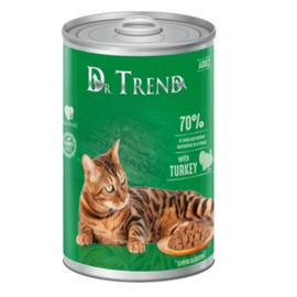 Влажный корм DR.TREND, для взрослых кошек, с индейкой в соусе, 400 г