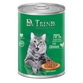 Влажный корм DR.TREND, для взрослых кошек, с курицей в соусе, 400 г