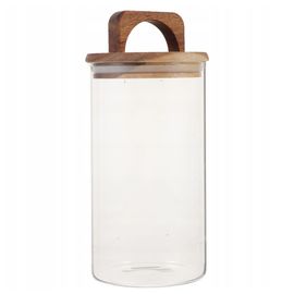 Borcan de depozitoare cu capac UJMFG-156, sticla,1.3 l