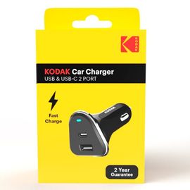 Зарядка KODAK Авто, USB-A+USB-C, 1 шт