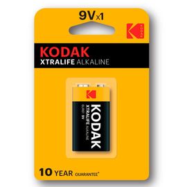 Батарейка KODAK, 9V, алкалиновая, 1 шт