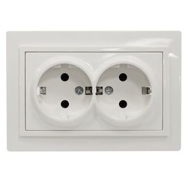 Priza dubla EL-BI ZENA 500-010200-907 cu impamantare, interna, alba, 1/10/60