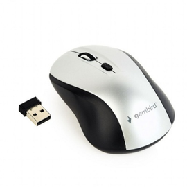 Mouse GEMBIRD, MUSW-4B-02-BS, Wireless Optical Mouse, Black/Silver