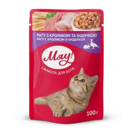 Hrana umeda МЯУ! Cu iepure si curcan, 100 g
