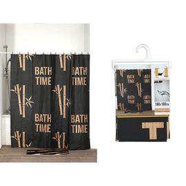 Шторка для душа Tendance Bath Time, черный, PEVA, 180x180cм