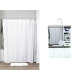 Perdea pentru dus Tendance Diamond, alba, poliester, 180x200cm