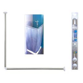 Tija pentru perdea Tendance, in forma de "L", inox, 80x80cm