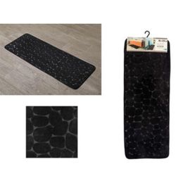 Covoras pentru baie Tendance, negru, microfibra, 45x120cm