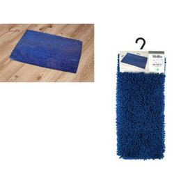 Covoras pentru baie Tendance, albastru inchis, microfibra, 50x80cm