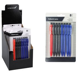 Set pixuri cu bila WriteWell, blister, 8 buc