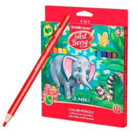 Набор карандашей цветных ERICHKRAUSE ArtBerry Jumbo, с точилкой, 12 шт