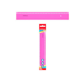 Линейка ERICHKRAUSE Neon, розовая, пластик, 30 cм