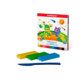 Пластилин ERICHKRAUSE Cosmic Monsters, 12 цветов+стек