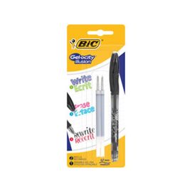 Ручка гелевая роллер BIC Gel-ocity Illusion, +2стержня, черная