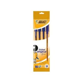Набор ручек BIC Cristal Original Fine, шариковых, синие, блистер, 4 шт