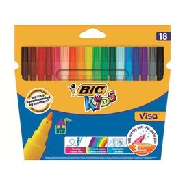 Набор фломастеров моющихся BIC Visa, 18 шт