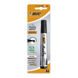 Маркер перманент BIC 2300, черный, плоский конец, блистер