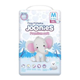 Scutece JOONIES Premium Soft, M (6-11 кг), 58 buc