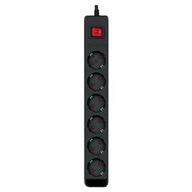 Prelungitor de retea SVEN Optima, 6 prize cu protectie pentru copii, 5 m, negru