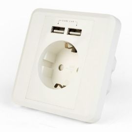 Priza GEMBIRD AC, 2 USB charger