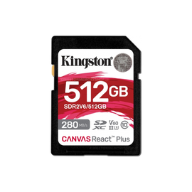 Карта памяти SD KINGSTON Canvas React Plus, Ultimate, Class10, UHS-II, U3, (V60), ​512 ГБ