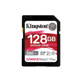 Карта памяти SD KINGSTON Canvas React Plus, Class10, UHS-II, U3, (V60), 128GB