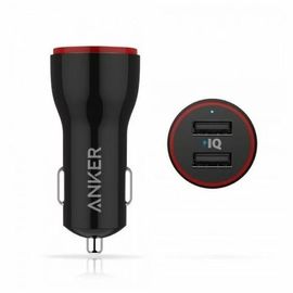 Incarcator ANKER PowerDrive 2, 2 USB car charger, PowerIQ, 24 W, negru