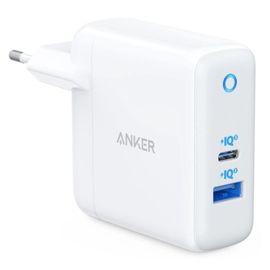 Adaptor ANKER Power+ Atom PowerIQ 3.0, USB-C 45W, USB-A 15W, alb