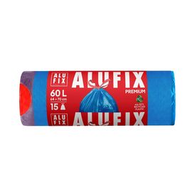 Мешки для мусора ALUFIX, с затяжками, blue, 60л, 15шт