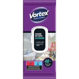 Влажные салфетки VORTEX, для ванны, 48шт