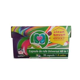 Капсулы для стирки CLEAN HOUSE Универсальные, 3in1, 36+4 в подарок