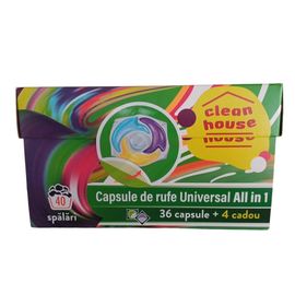 Капсулы для стирки CLEAN HOUSE Универсальные, 4in1, 36+4 в подарок